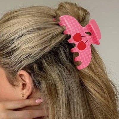 Cherry Oval Hairclips