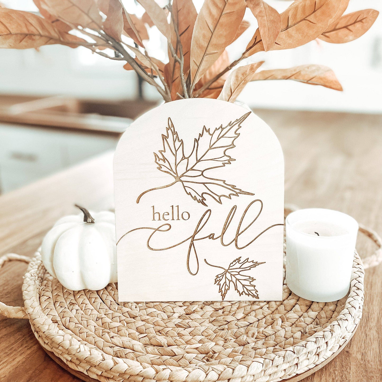 Hello Fall Wood Sign