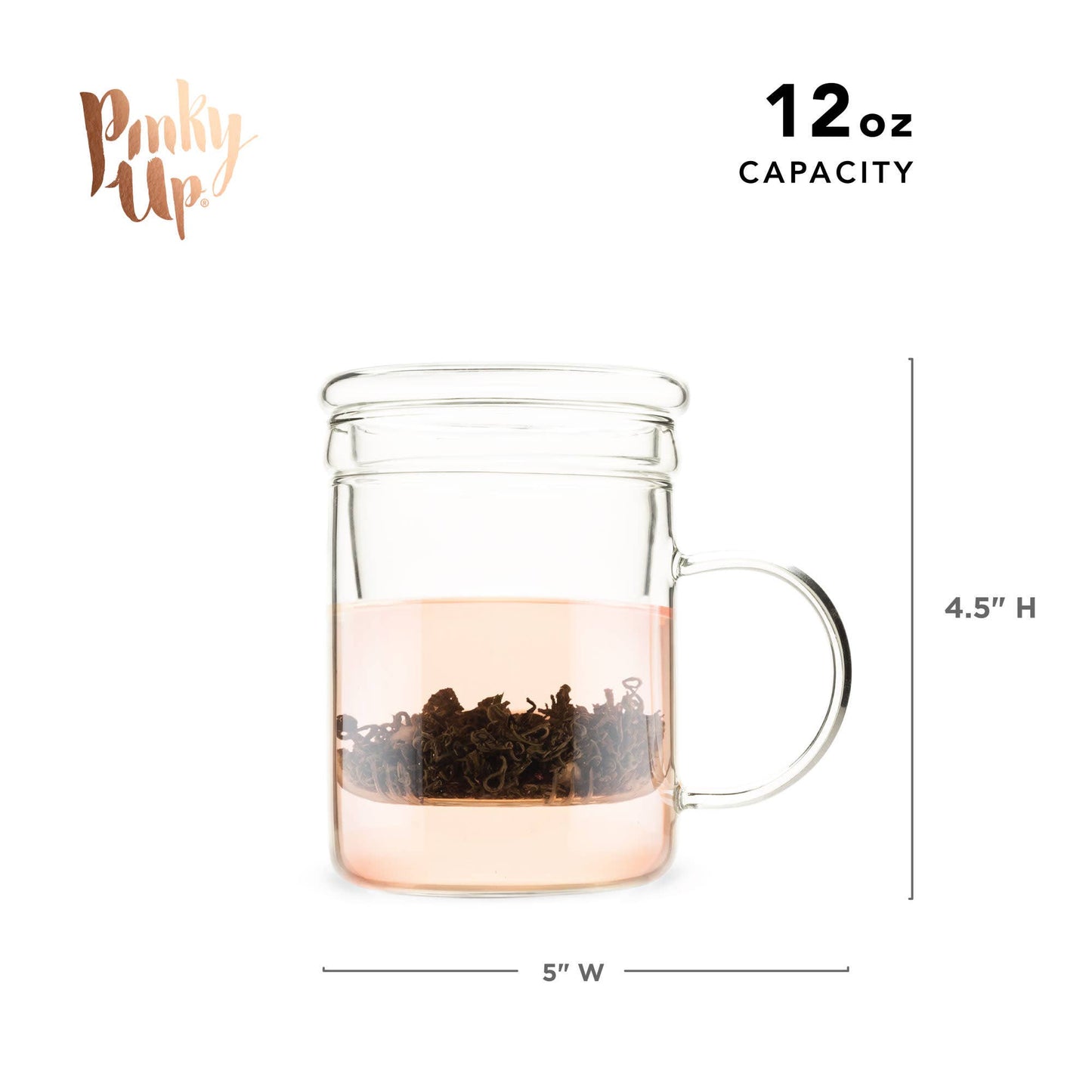 Glass Loose Leaf Tea Infuser Mug w/ Lid