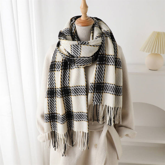 Classic Plaid Fringe Scarf