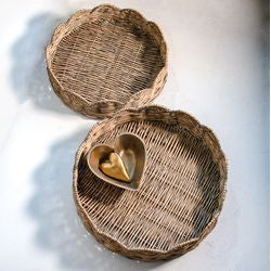 Grey Wash Willow Round Trays