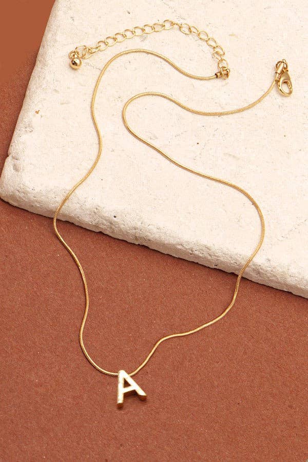 Delicate Snake Chain Initial Necklace