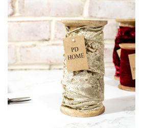 Velvet Ribbons on Wooden Spool