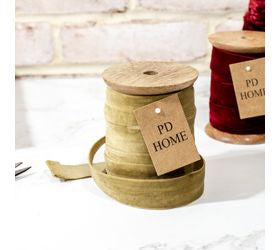 Velvet Ribbons on Wooden Spool