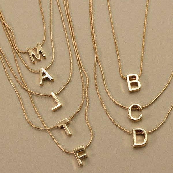 Delicate Snake Chain Initial Necklace