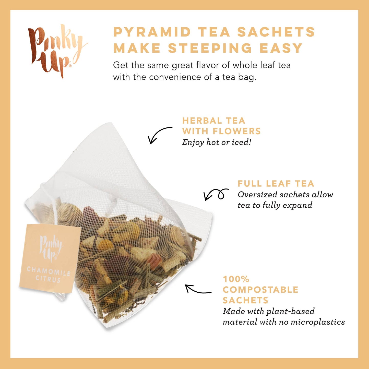 Chamomile Citrus Herbal Tea by Pinky Up