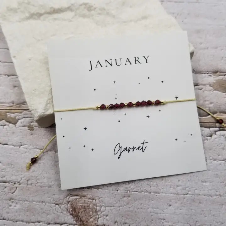 Handmade Crystal & Copper Bead Birthday Month Bracelets