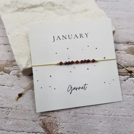 Handmade Crystal & Copper Bead Birthday Month Bracelets
