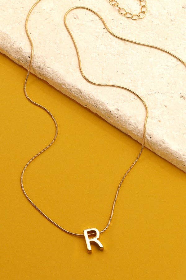 Delicate Snake Chain Initial Necklace