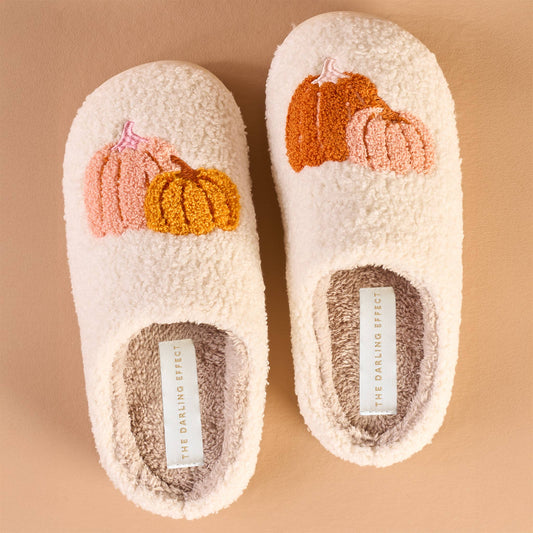 Perfect Fuzzy Pumpkin Slippers