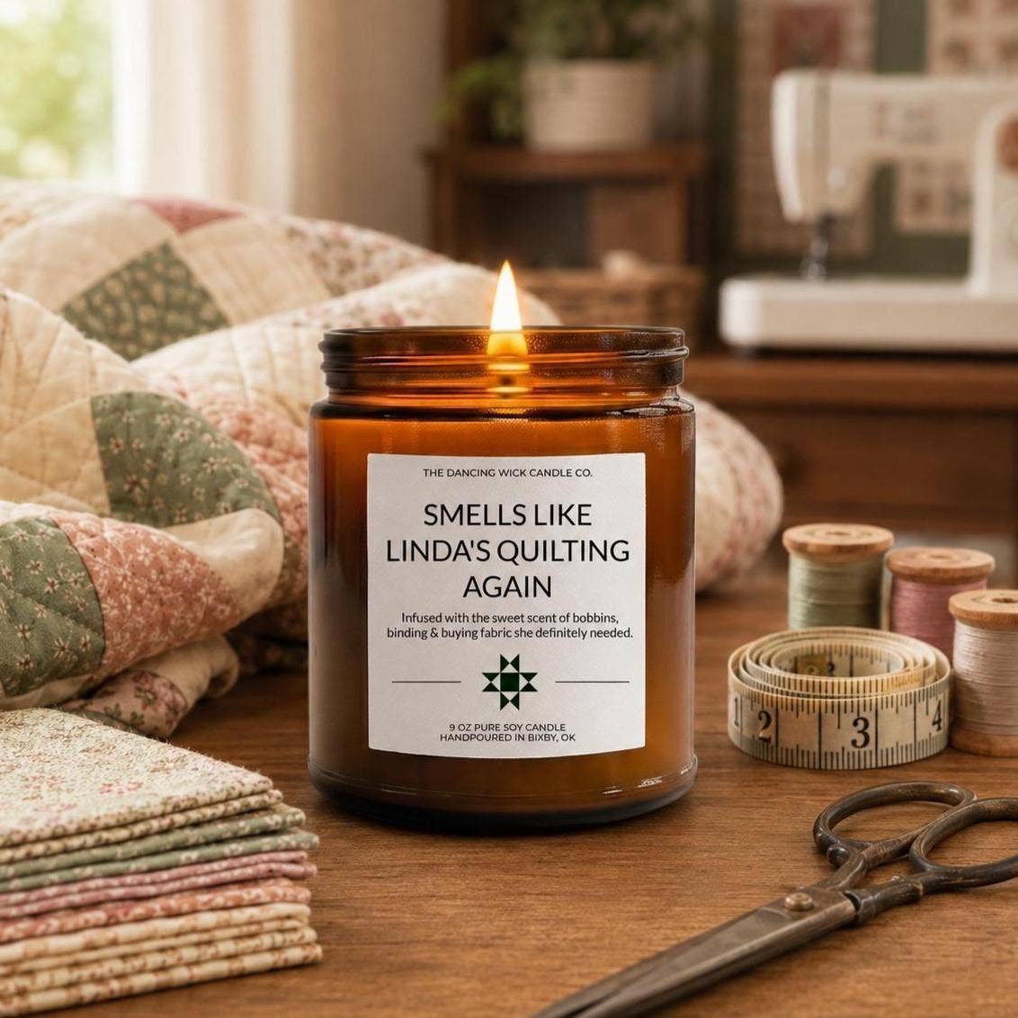 Smells Like She's Quilting Again Candle