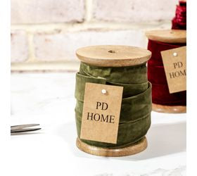 Velvet Ribbons on Wooden Spool