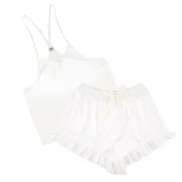 Cami + Velvet Ruffled Short Set
