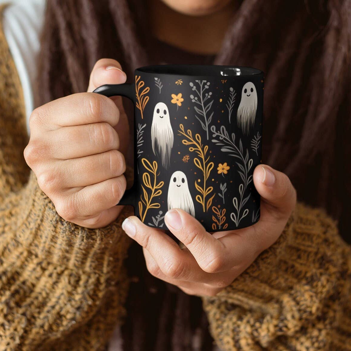 Ghosts + Leaves Coffee Mug