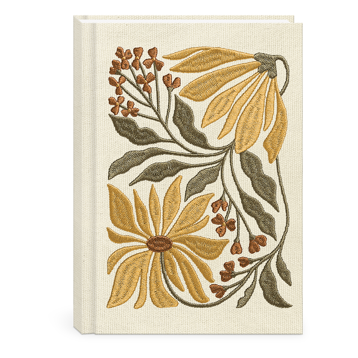 Floral Embroidered Fabric Journals