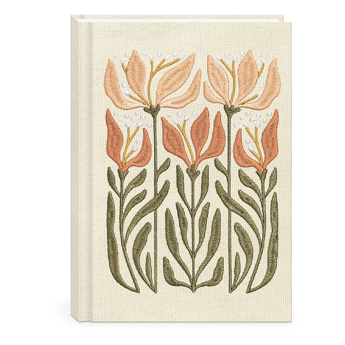 Floral Embroidered Fabric Journals