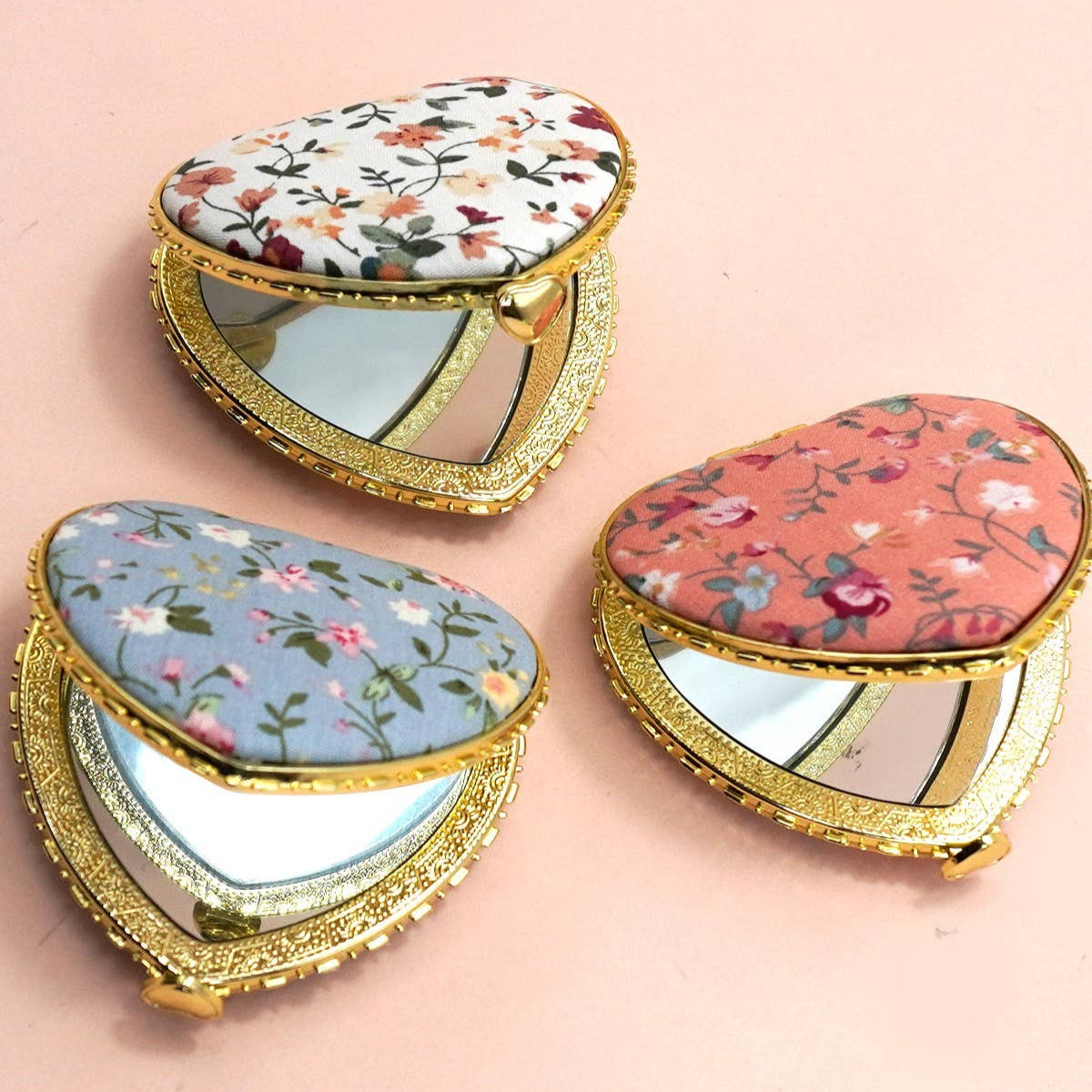 Travel Compact Floral Mirror