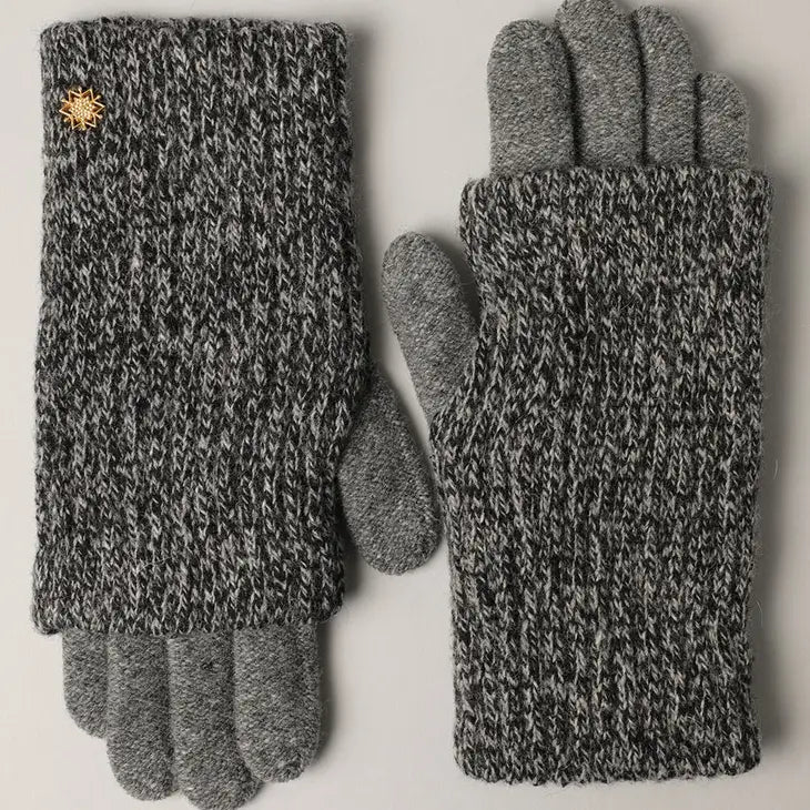 Winter Wool Blend Double Layer Knitted Gloves