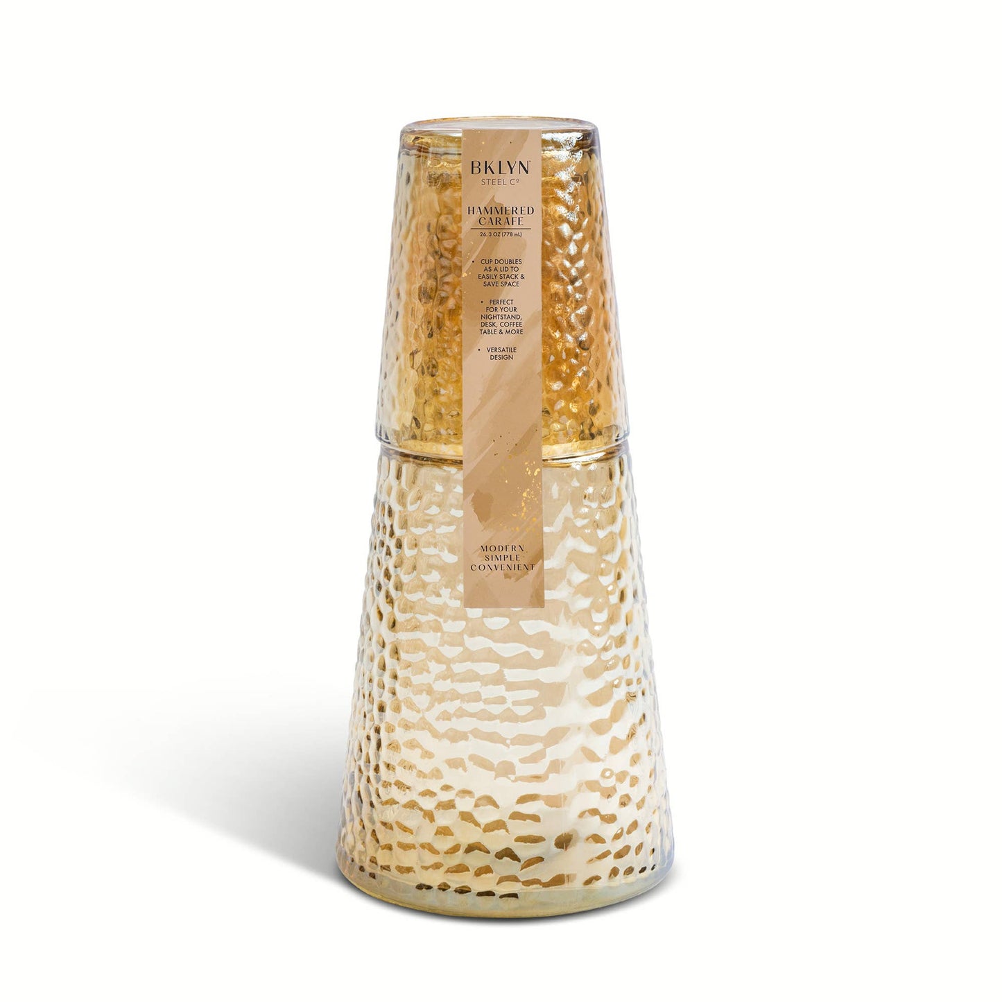 Hammered Carafe - Iridescent Clear