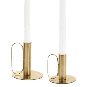 Gold Candle Holder w/ Handle