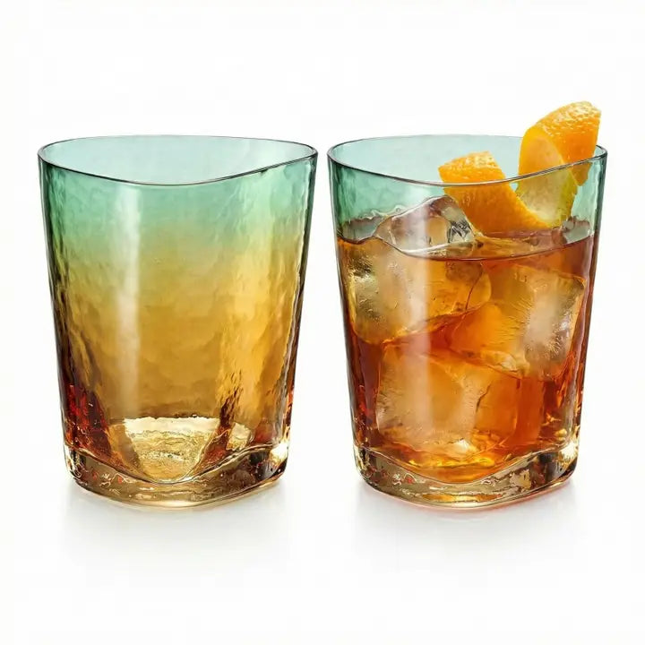 Gold & Teal Glassware Collection