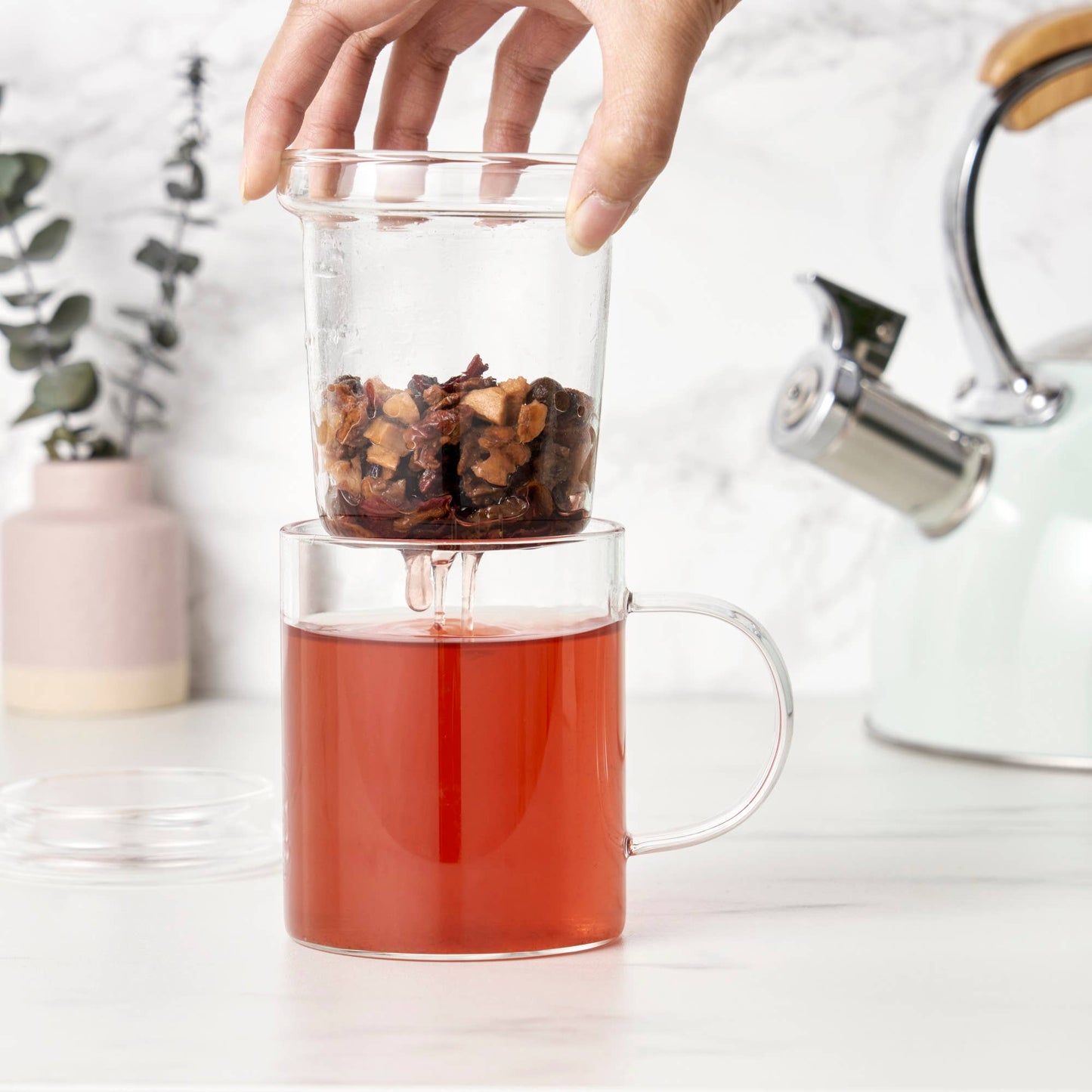 Glass Loose Leaf Tea Infuser Mug w/ Lid