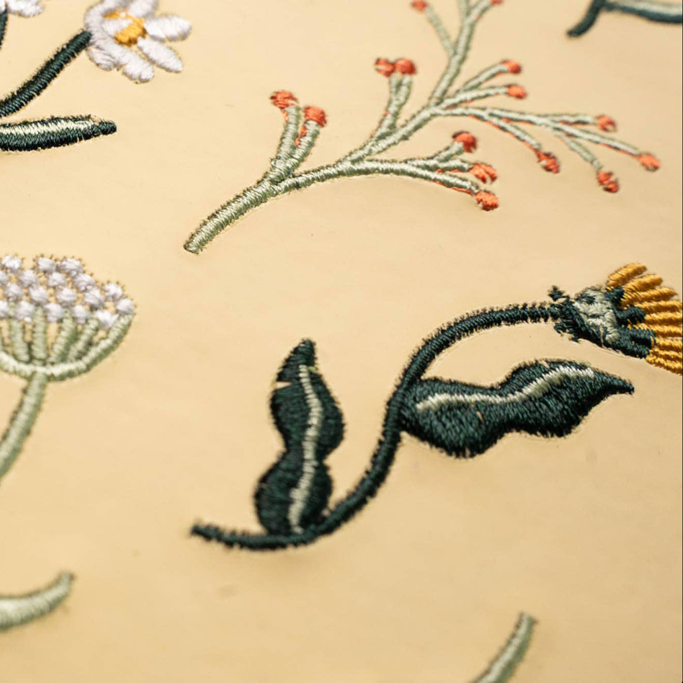 Butter Yellow Blooms Embroidered Journal