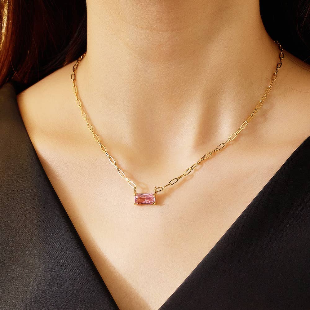 Titanium Steel Zircon Necklaces