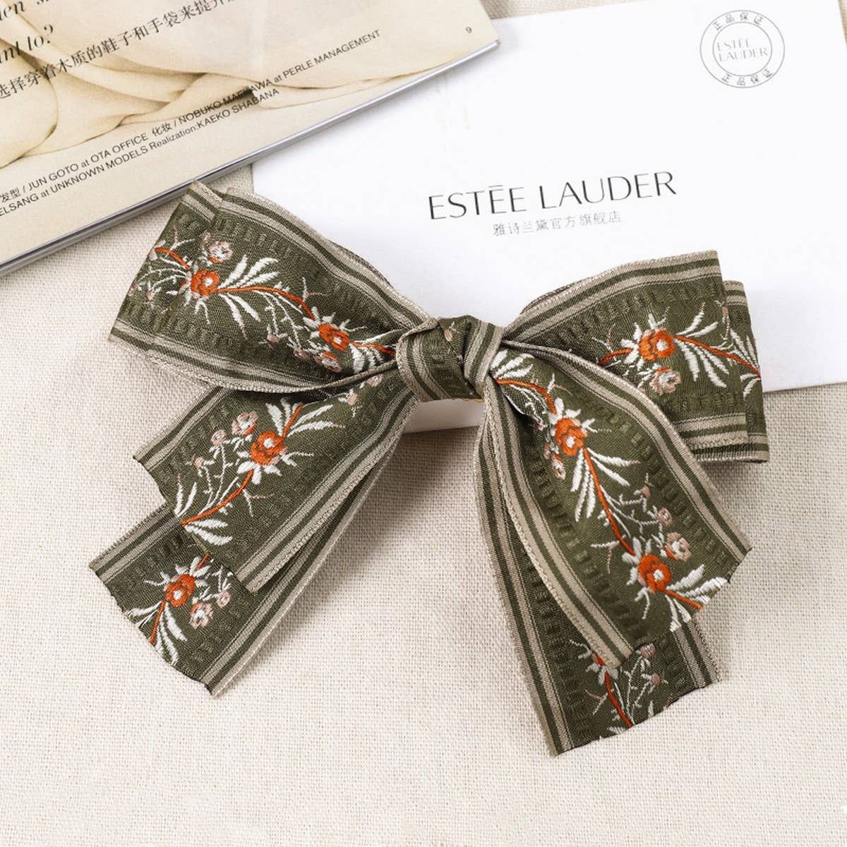 Embroidered Cottagecore Hair Bows