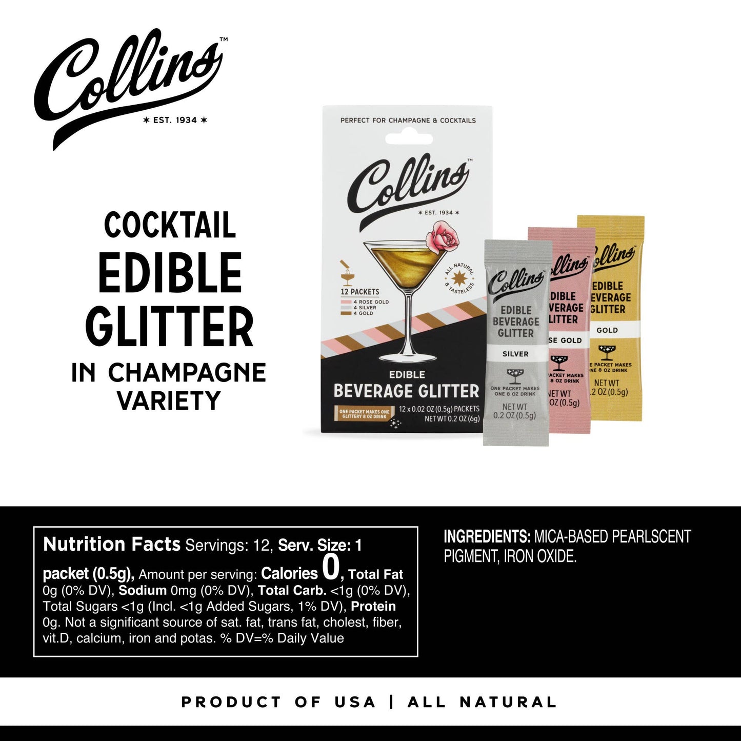 Cocktail Edible Glitter - Champagne Variety