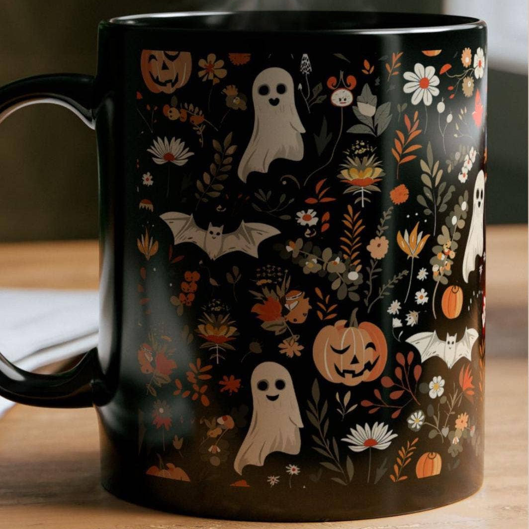 Floral Halloween Mug