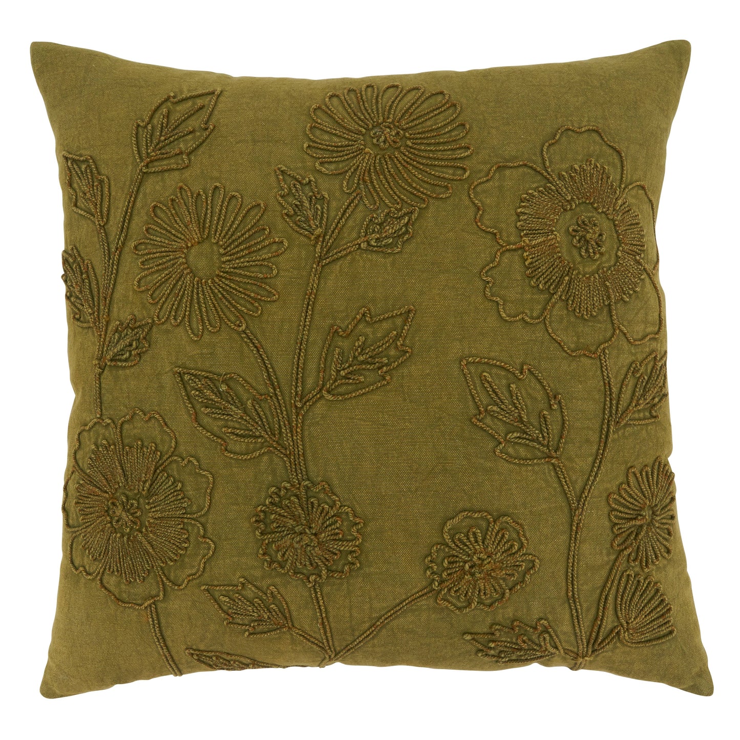 Green Floral 20" Pillow