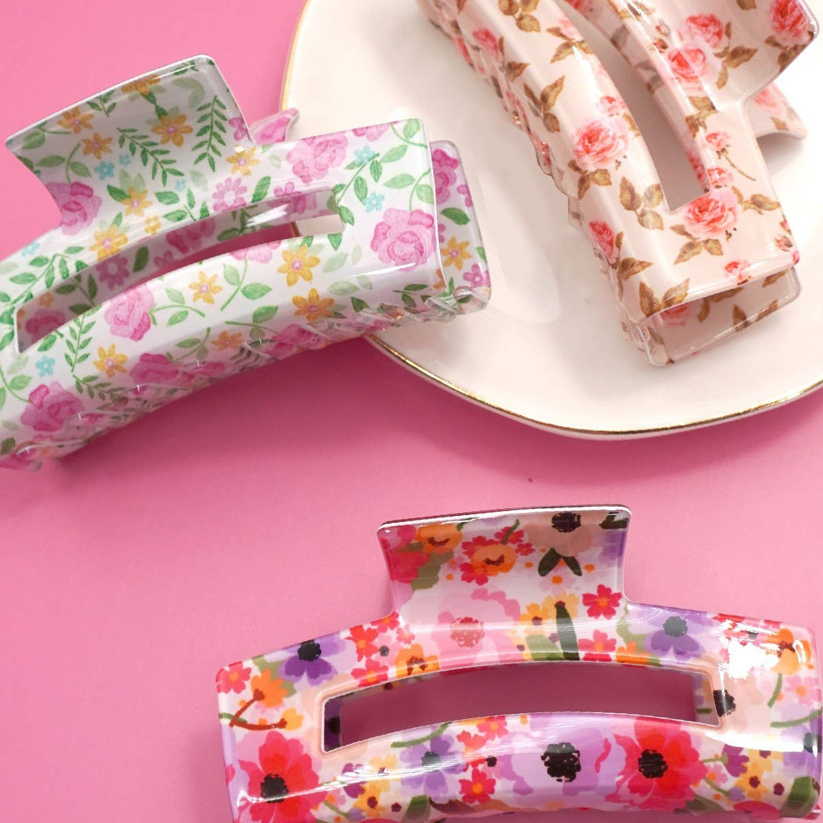 Floral Cottage Core Hair Clips