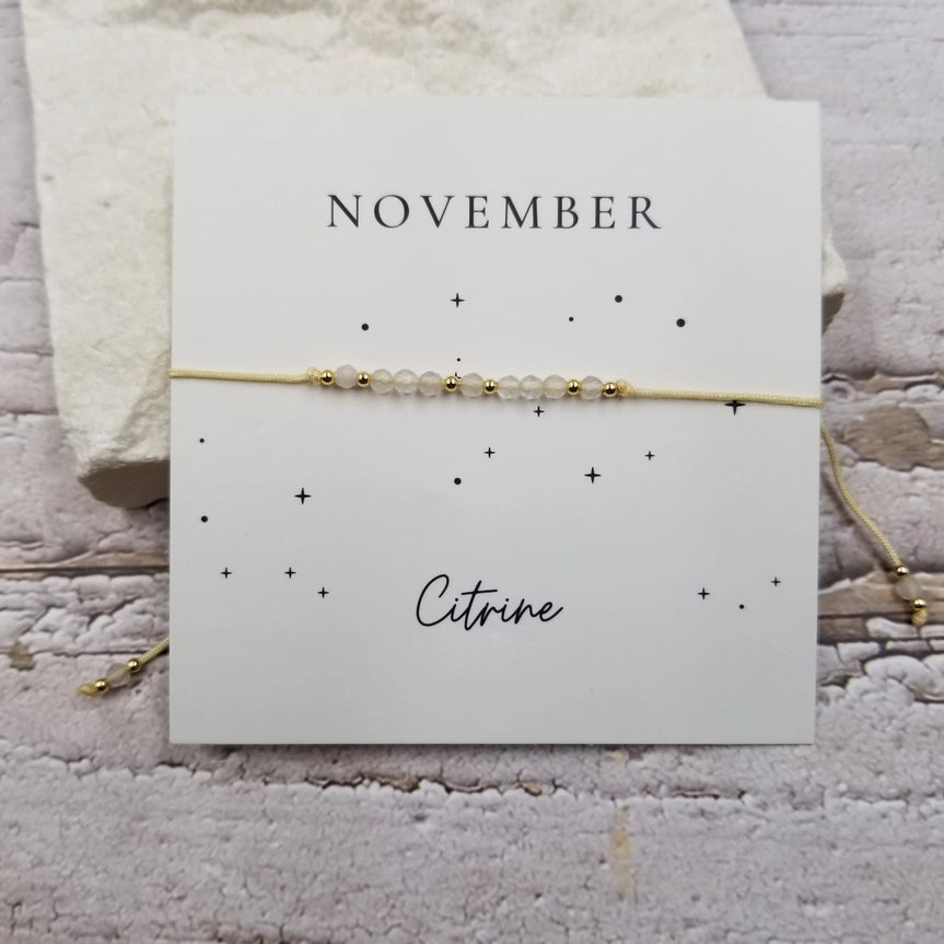 Handmade Crystal & Copper Bead Birthday Month Bracelets