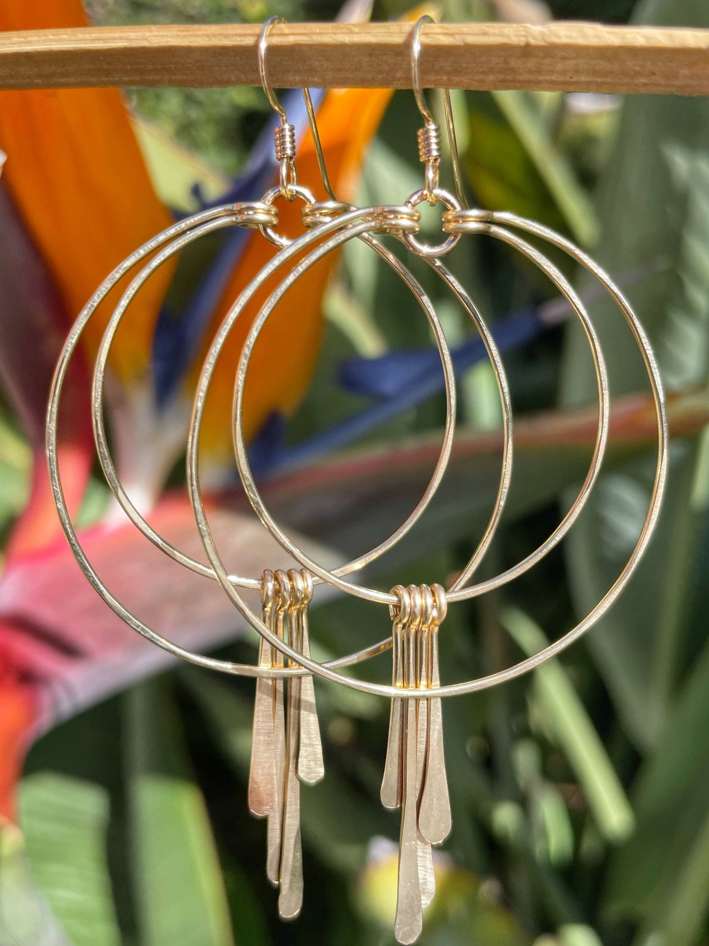 Double Circle Hoop Metal Fringe | 14kt Gold Filled, Sterling