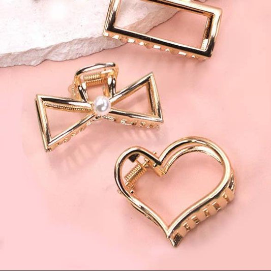 Mini Heart & Bow Claw Clips