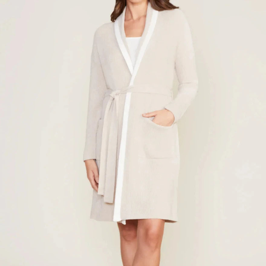 CozyChic Ultra Lite Tipped Ribbed Short Robe