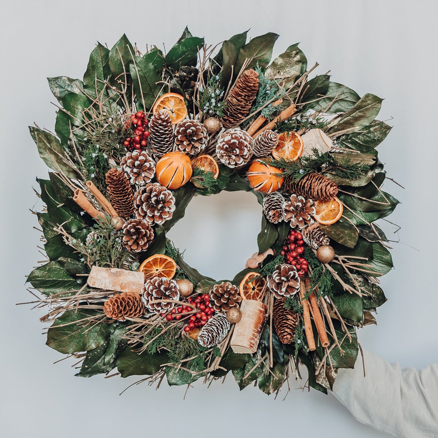 Cinnamon Orange Pinecone Wreath (Pick-Up Only)