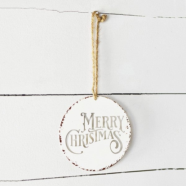 Tin "Merry Christmas" Ornament