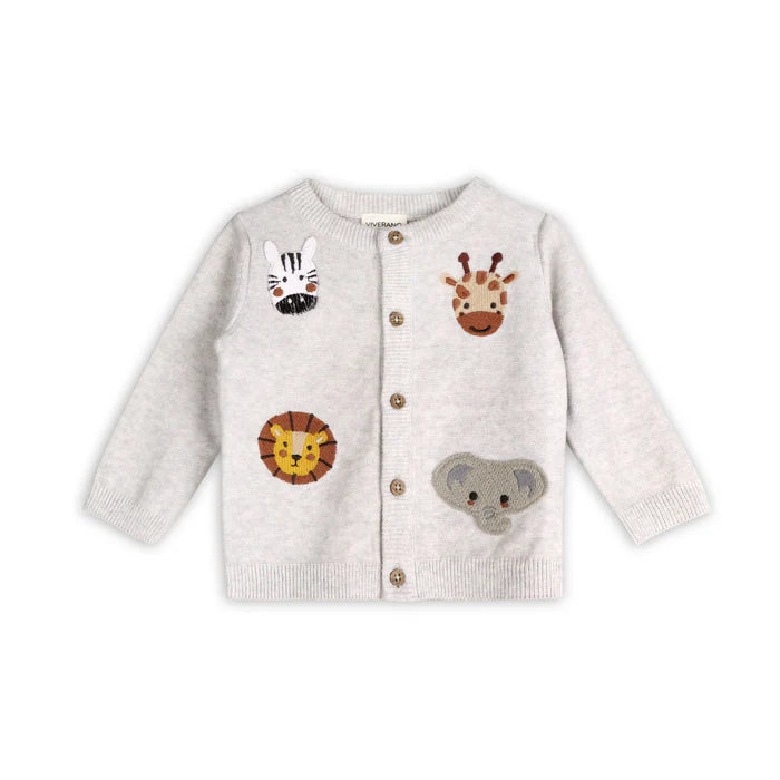 Animal Friends Embroidered Baby Cardigan Sweater + Leggings