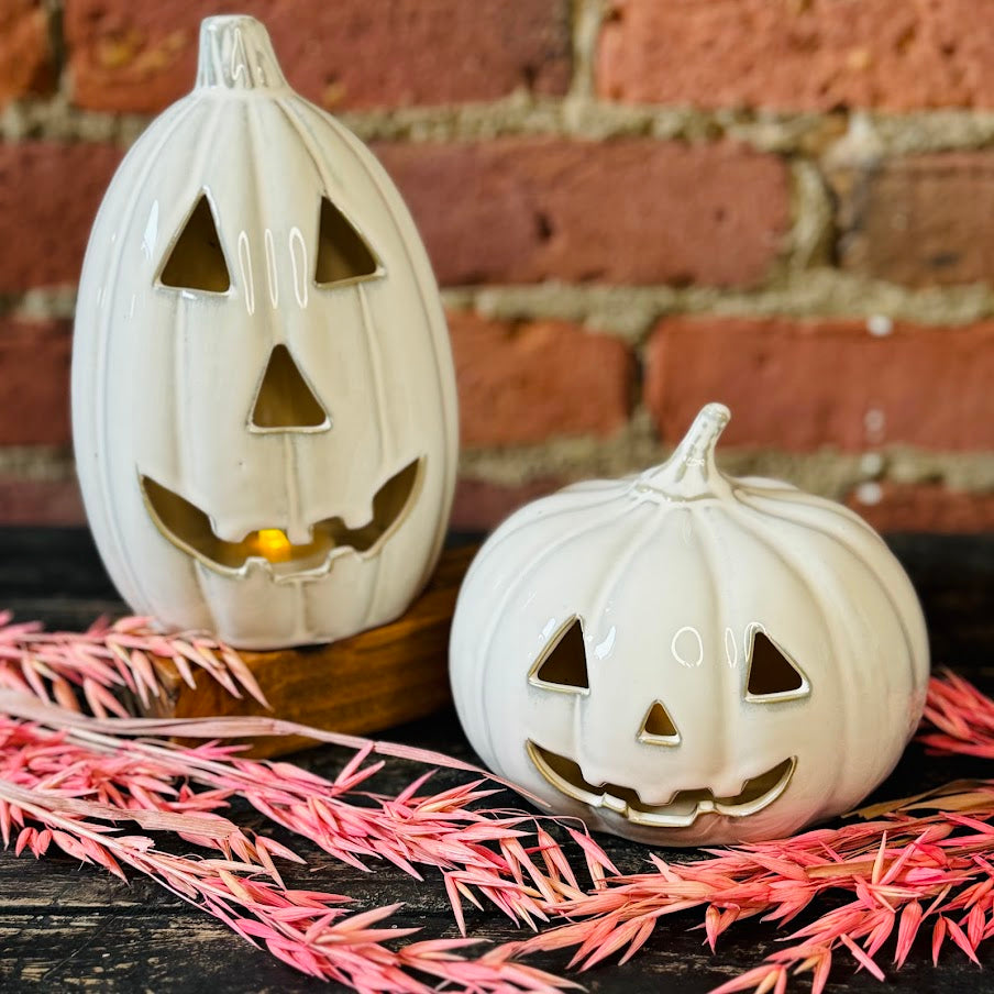 White Rustic Jack-O-Lanterns