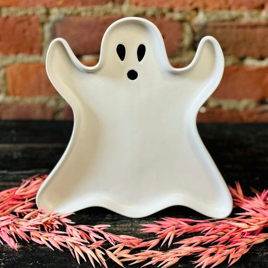 Stoneware Ghost Shaped Plate