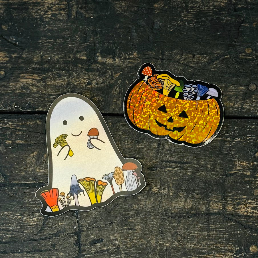 Halloween Mushroom Glitter Stickers