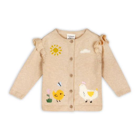 Chicken Little Embroidered Knit Cardigan + Leggings