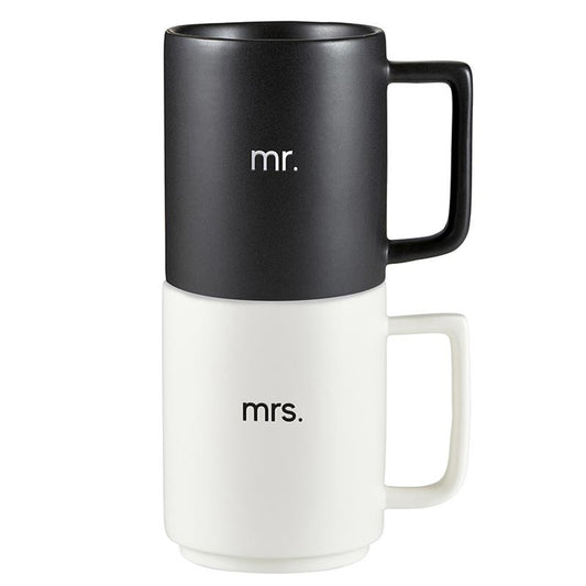 Mr. & Mrs. Matte Stackable Mug Set