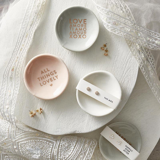 Ceramic Ring Dish & Earrings