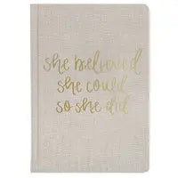She Believed She Could So She Did Fabric Journal