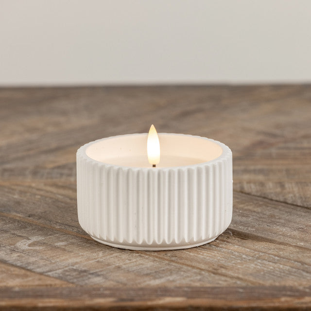3D Flame Ribbed Cement Candles