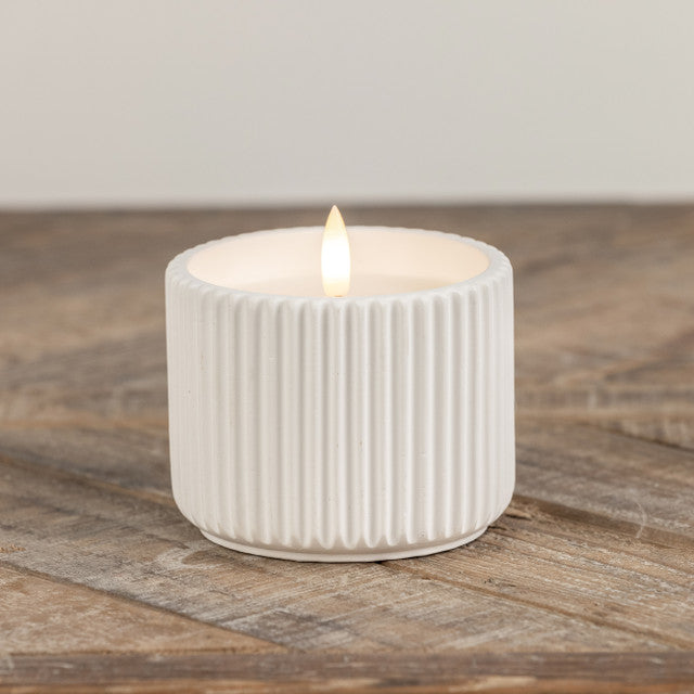 3D Flame Ribbed Cement Candles