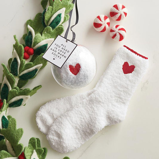Cozy Heart + Bow Icon Socks